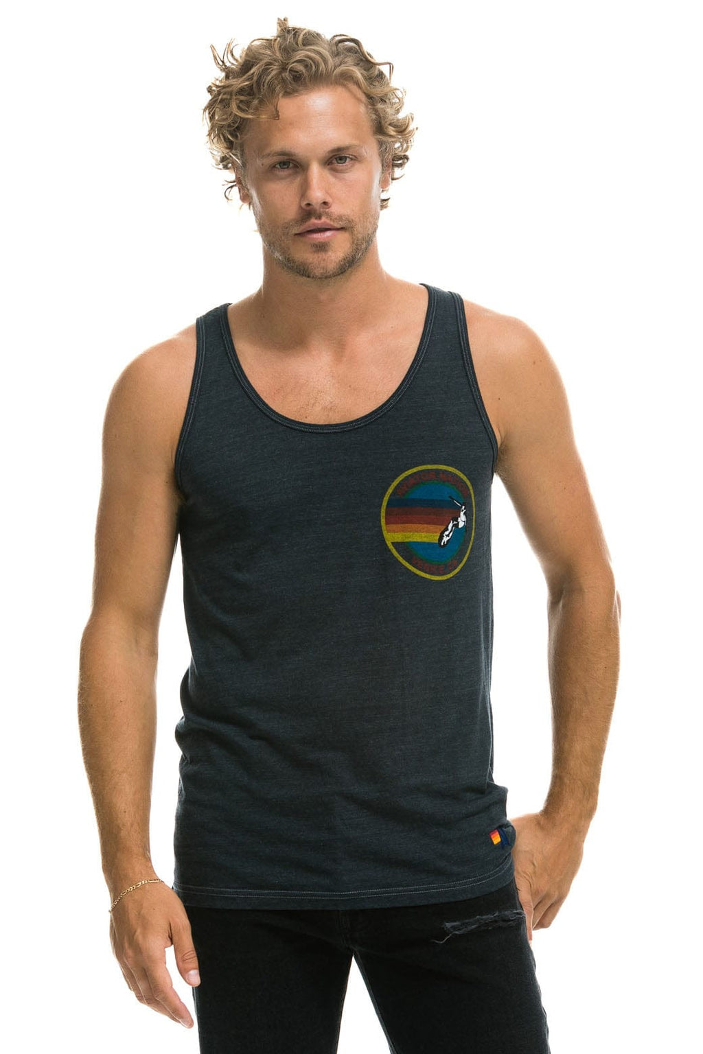 MENS AVIATOR NATION VENICE TANK - CHARCOAL