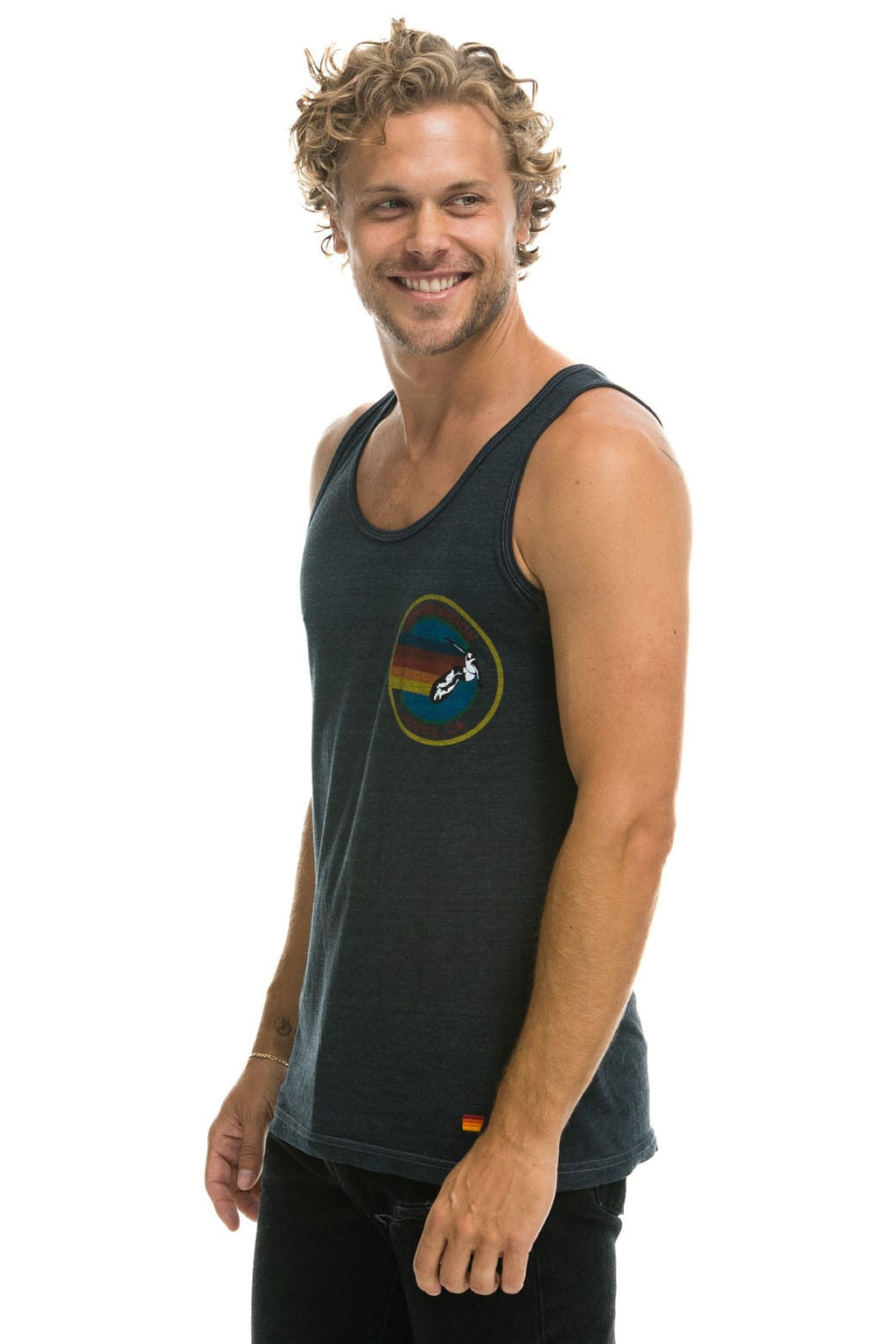 MENS AVIATOR NATION VENICE TANK - CHARCOAL