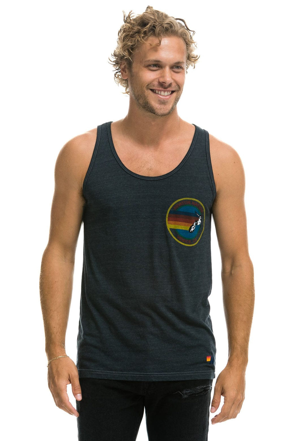 MENS AVIATOR NATION VENICE TANK - CHARCOAL