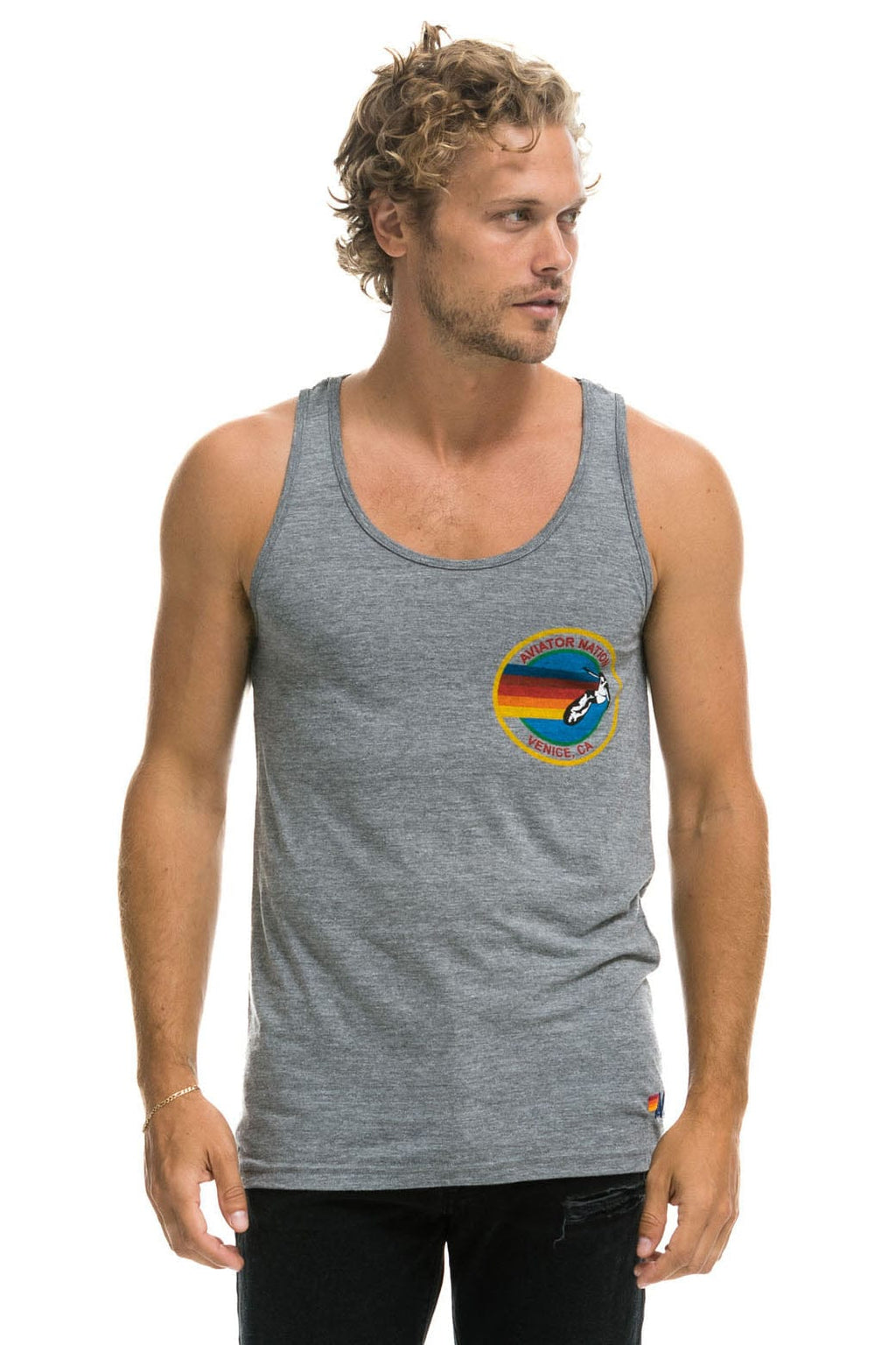 MENS AVIATOR NATION VENICE TANK - HEATHER GREY