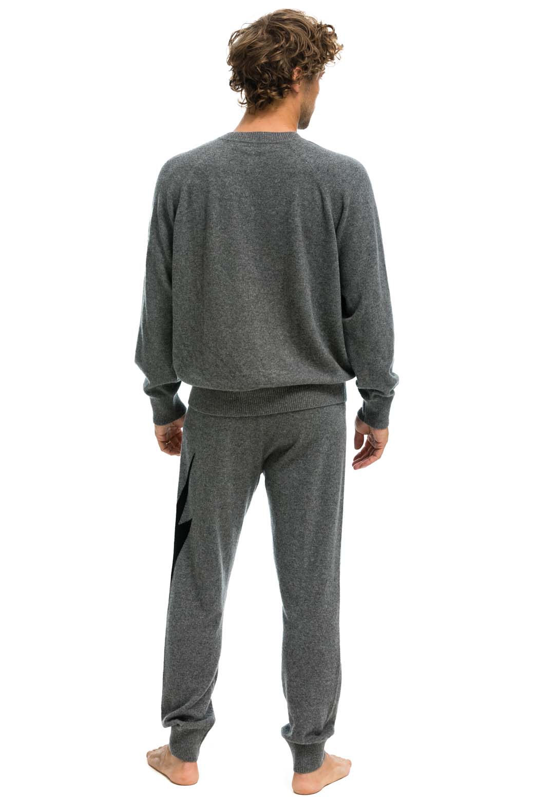 MENS BOLT CASHMERE LIGHT SWEATER PANT - DEEP HEATHER BLACK BOLT