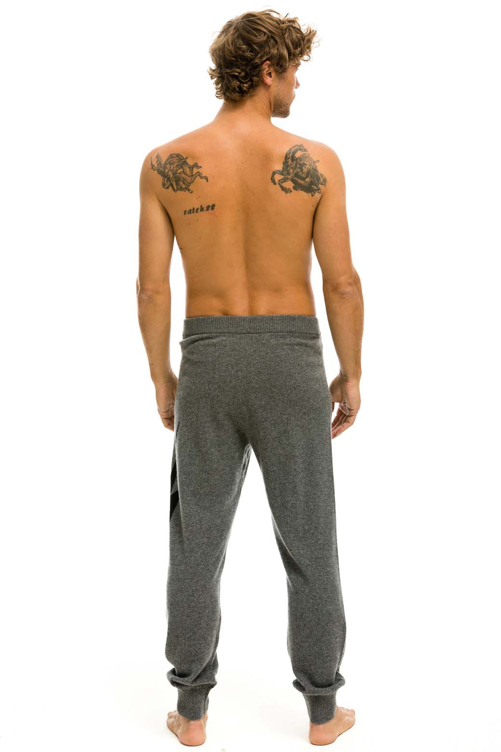 MENS BOLT CASHMERE LIGHT SWEATER PANT - DEEP HEATHER BLACK BOLT