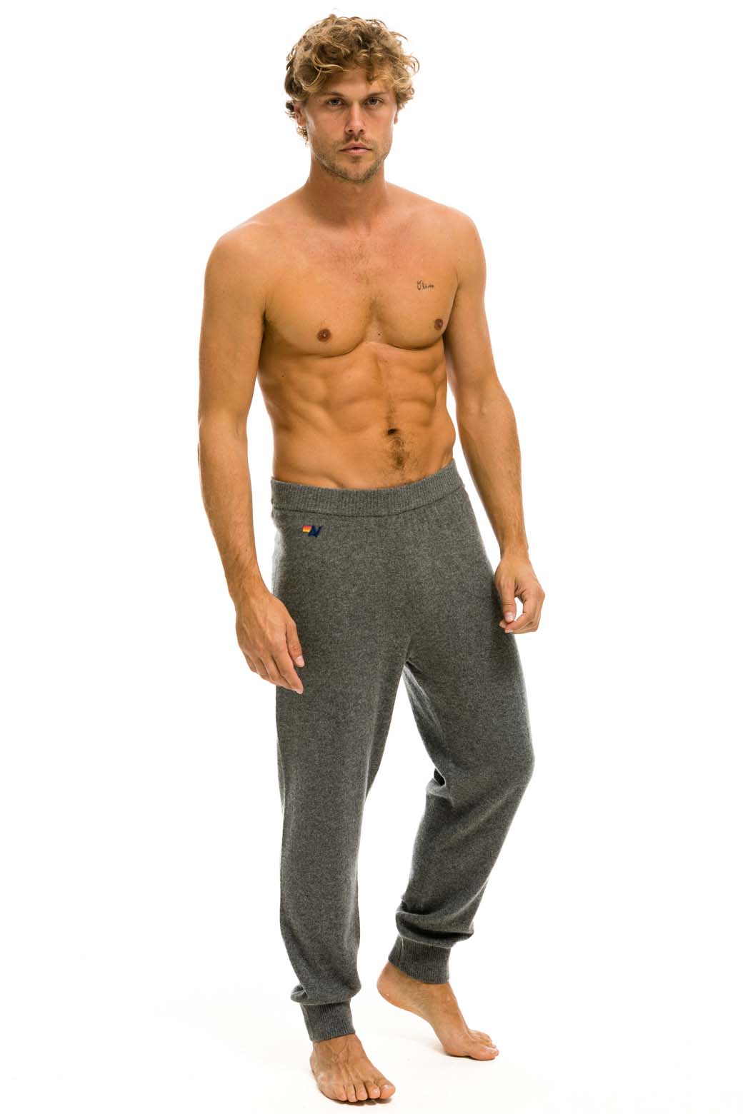 MENS BOLT CASHMERE LIGHT SWEATER PANT - DEEP HEATHER BLACK BOLT
