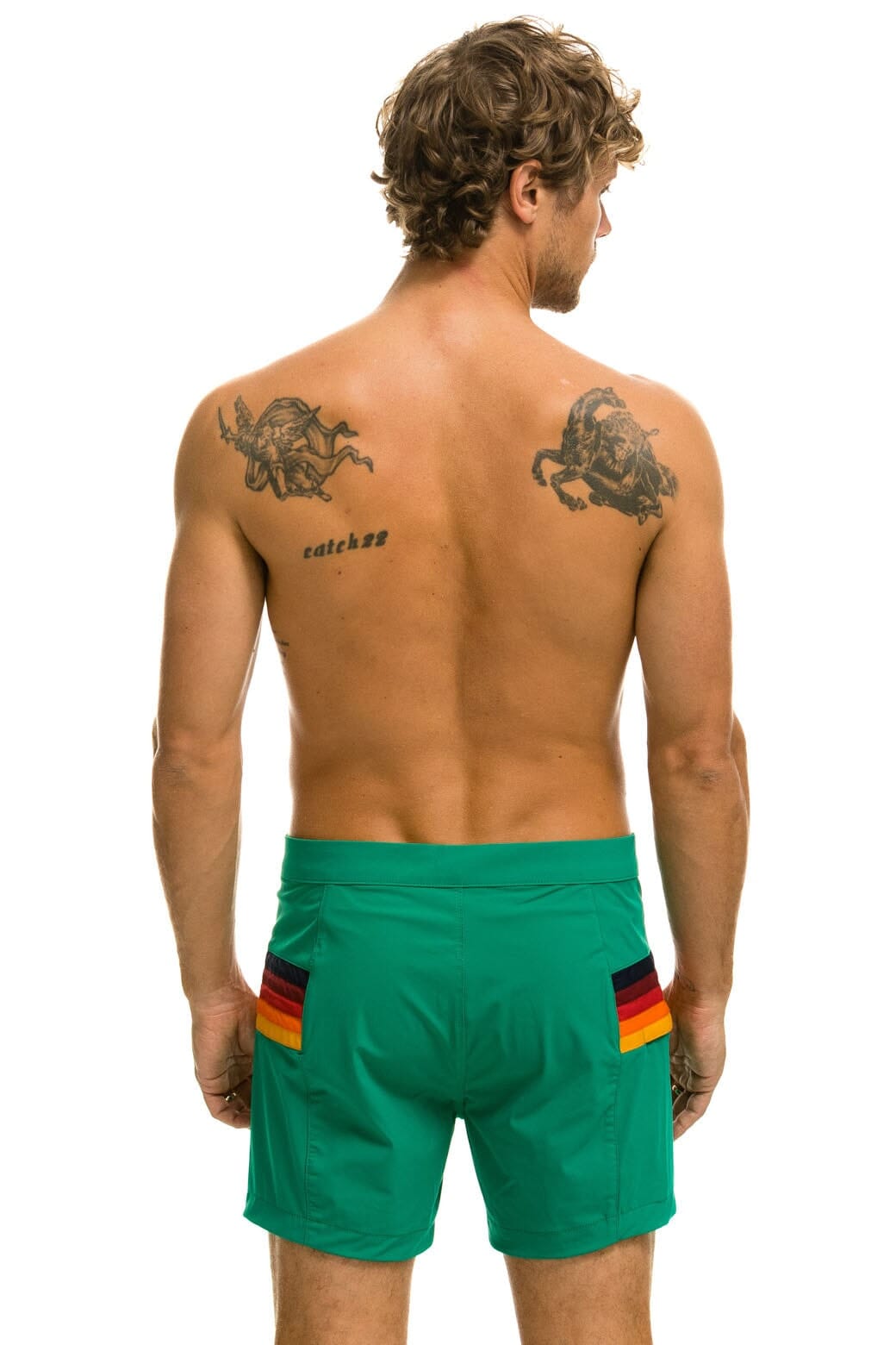 MENS HORIZONTAL 5 STRIPE FLEX SHORTS - AMAZON