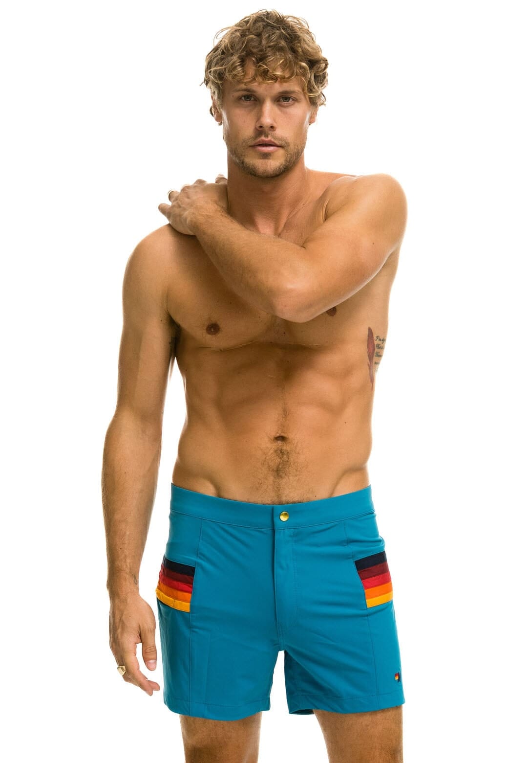 MENS HORIZONTAL 5 STRIPE FLEX SHORTS - ANTIGUA