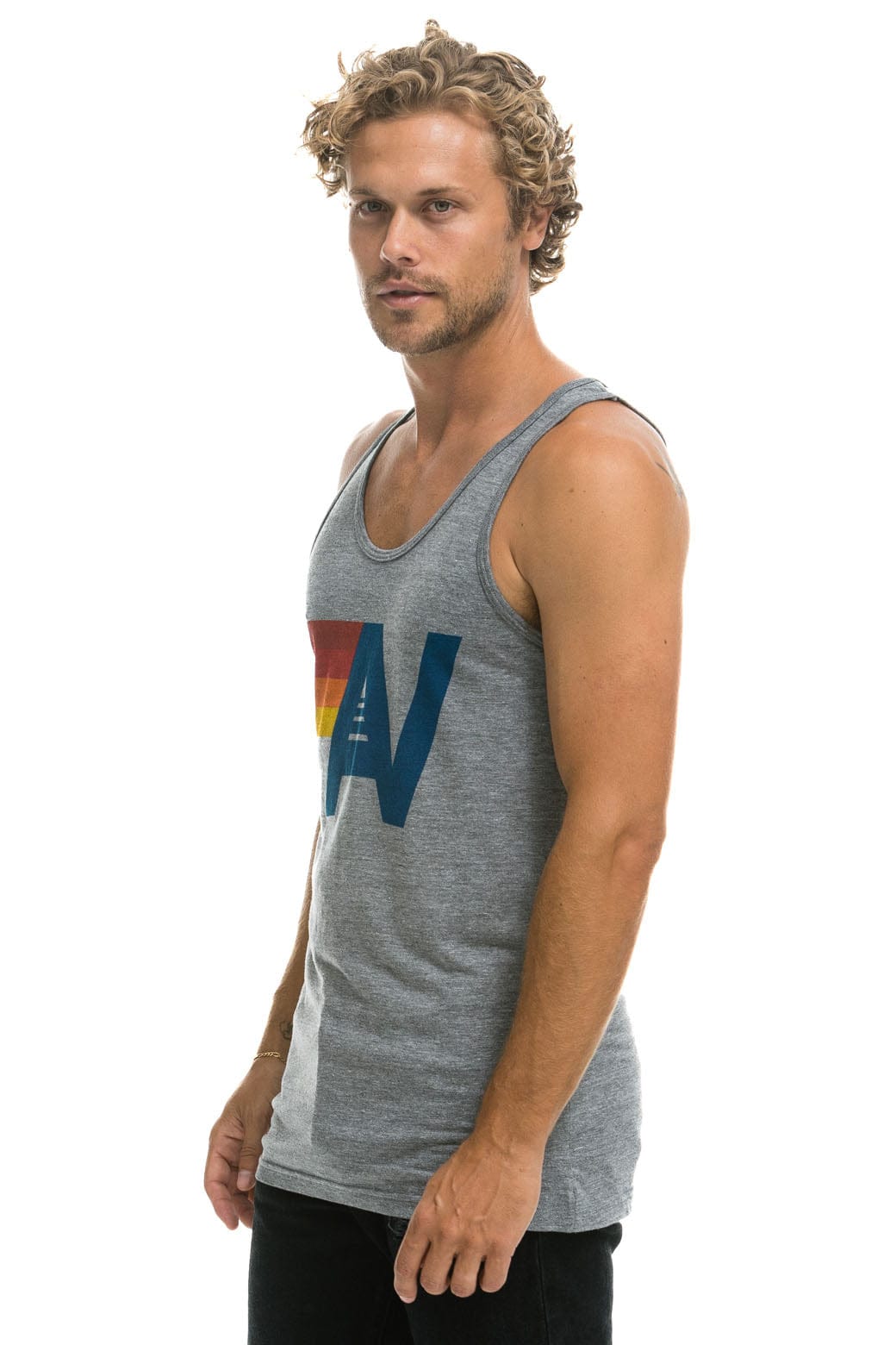 MENS LOGO TANK - HEATHER GREY