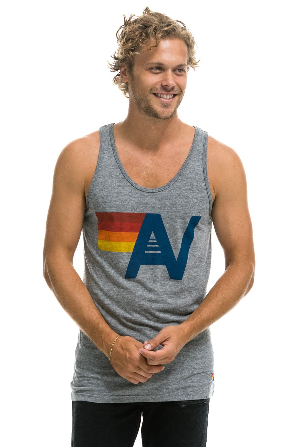 MENS LOGO TANK - HEATHER GREY
