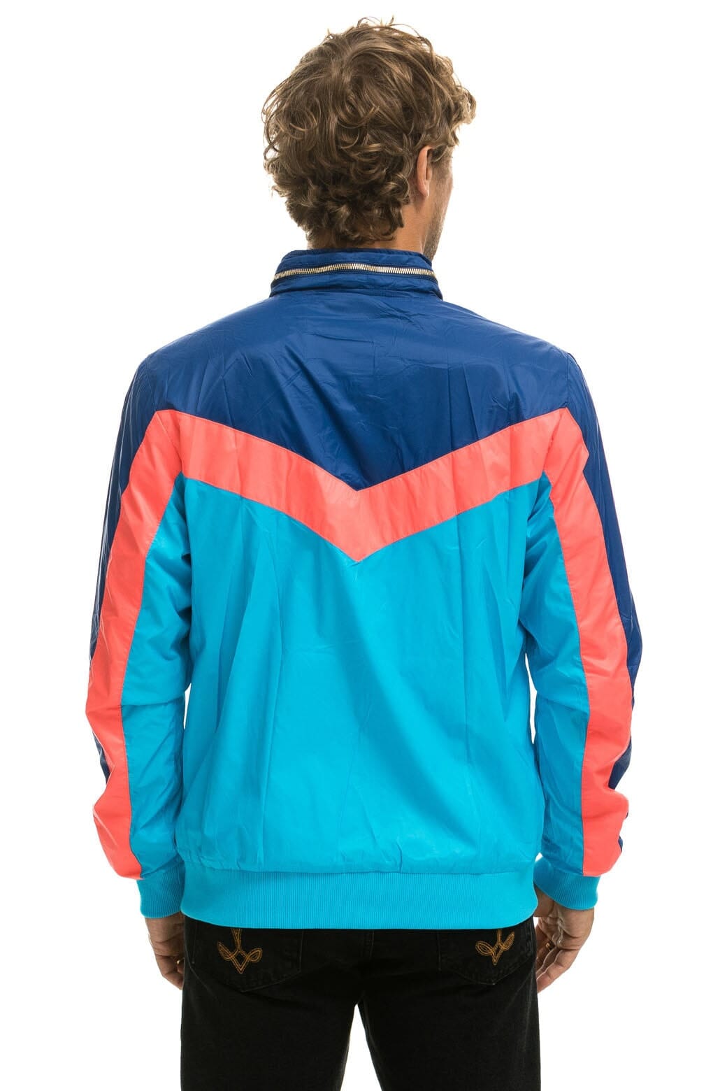 MENS WINDBREAKER JACKET- NEON BLUE