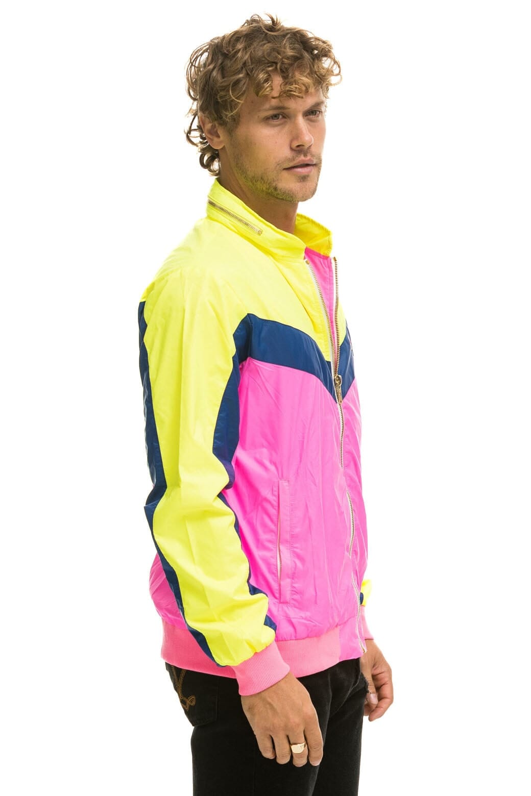 MENS WINDBREAKER JACKET - NEON PINK