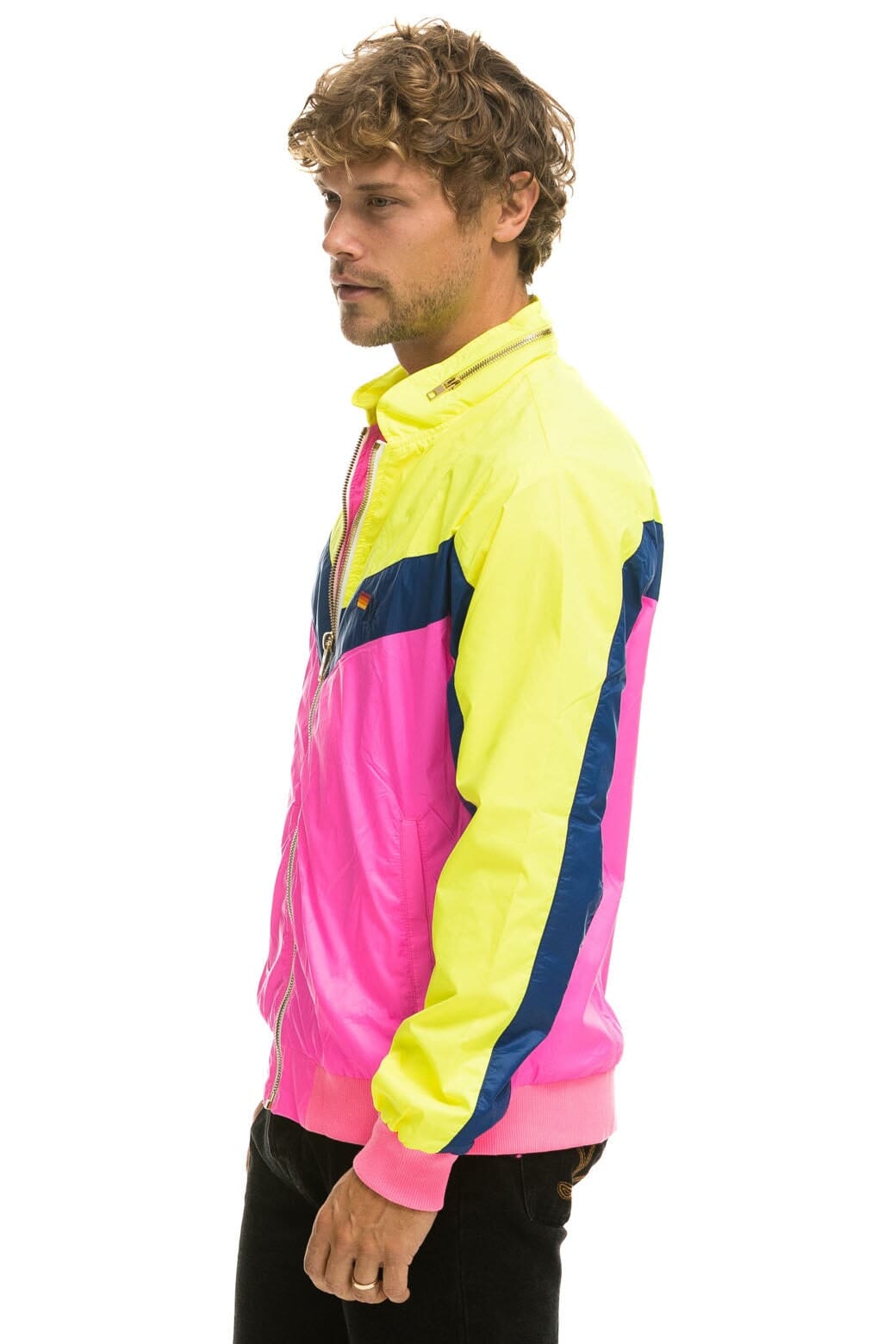 MENS WINDBREAKER JACKET - NEON PINK