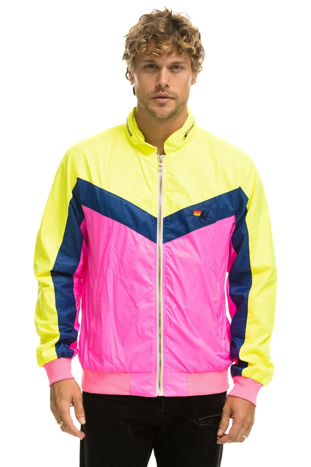 MENS WINDBREAKER JACKET - NEON PINK