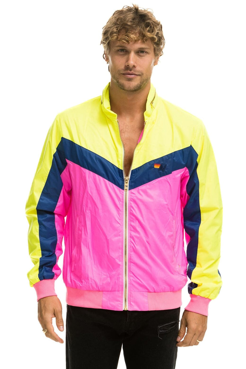 MENS WINDBREAKER JACKET - NEON PINK