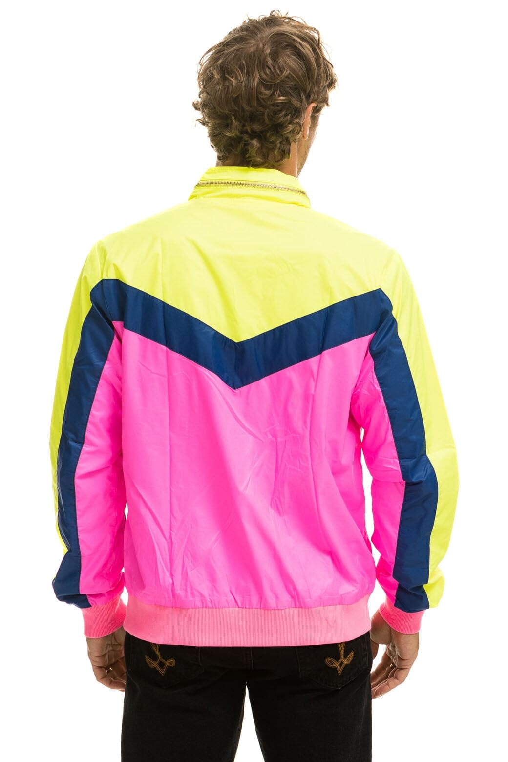 MENS WINDBREAKER JACKET - NEON PINK