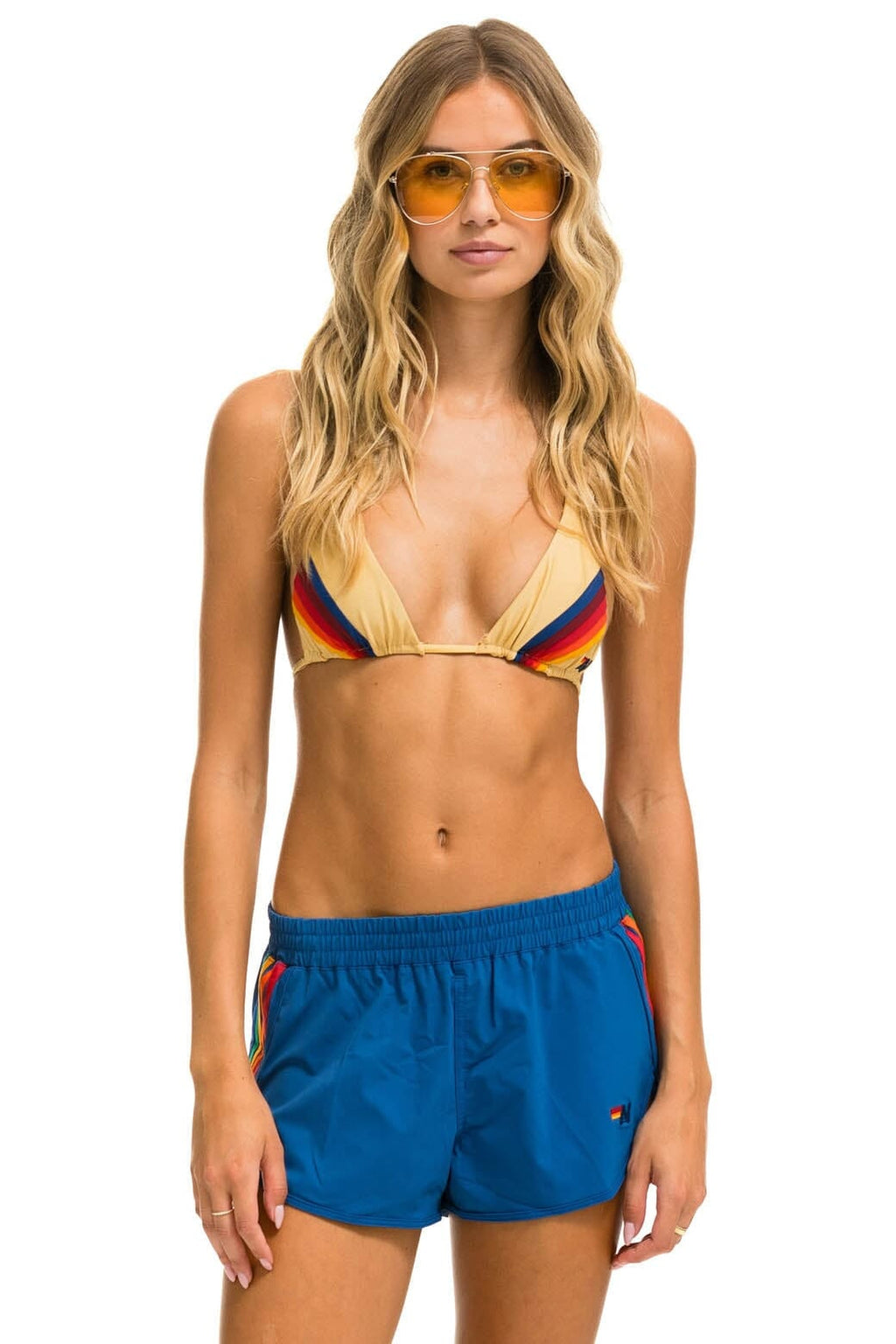 WOMENS 5 STRIPE FLEX BOARD SHORTS - SEA RAINBOW