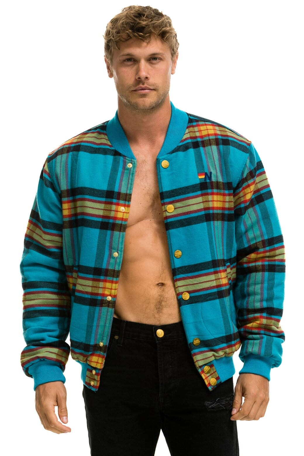 PLAID UNISEX VARSITY JACKET - JACKSON PLAID