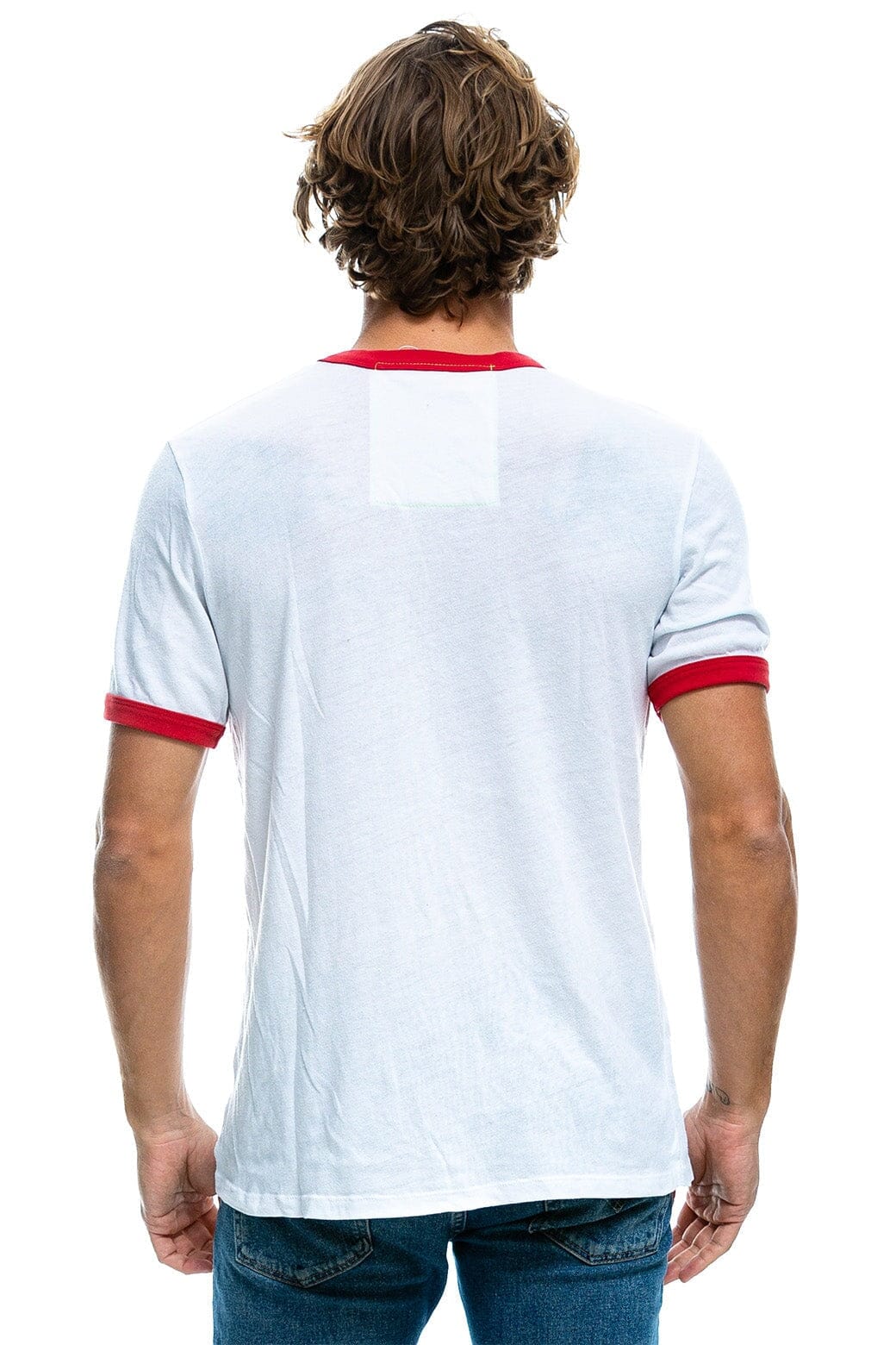 RIDE LOGO RINGER TEE - WHITE RED