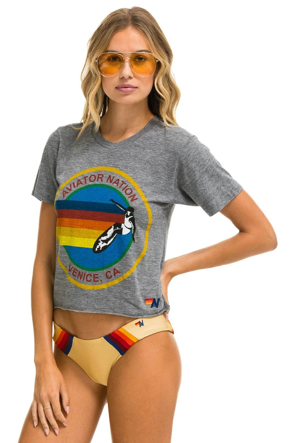 SIGNATURE VENICE BOYFRIEND TEE - HEATHER GREY