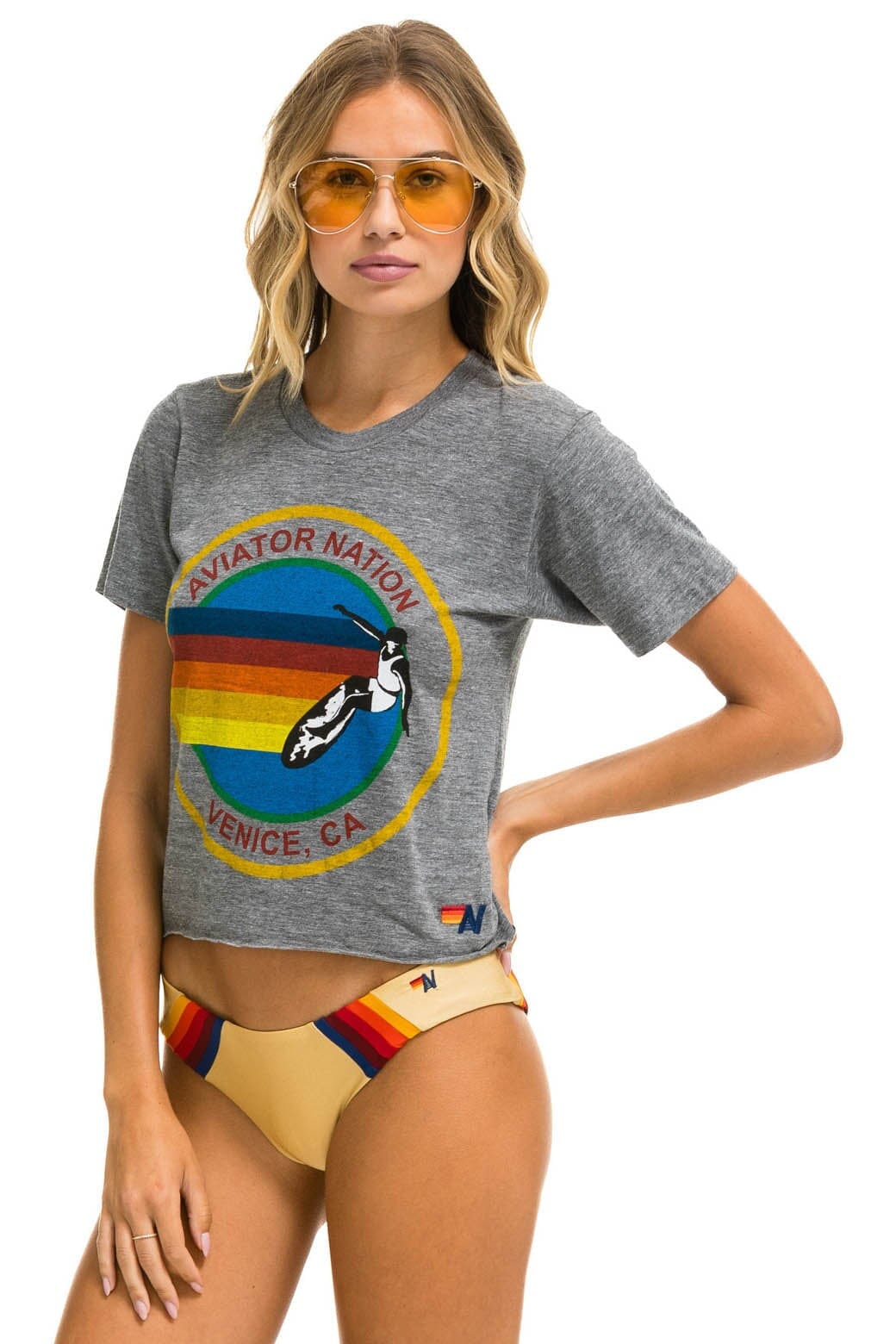 SIGNATURE VENICE BOYFRIEND TEE - HEATHER GREY