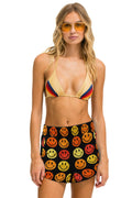 SMILEY BINGO WOMENS LOUNGER SHORT - BLACK