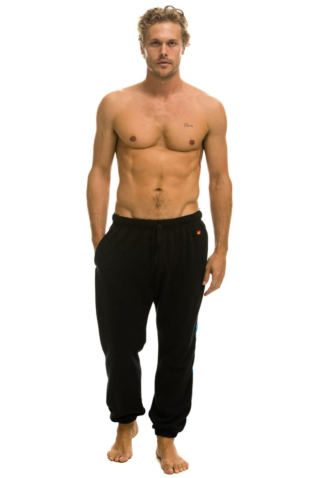TIGER STRIPE SWEATPANTS - BLACK BLUE TIGER