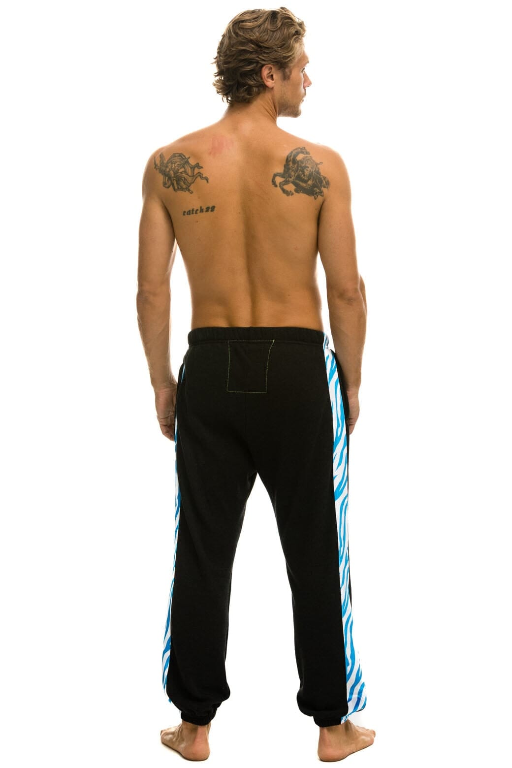 TIGER STRIPE SWEATPANTS - BLACK BLUE TIGER