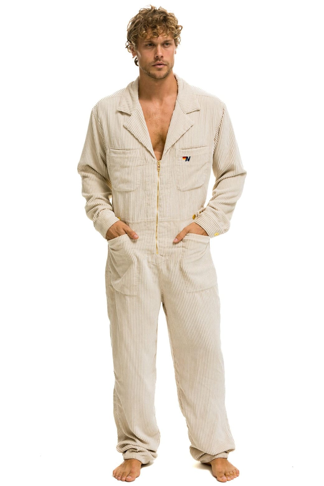 UNISEX CORDUROY FLIGHT SUIT - VINTAGE WHITE
