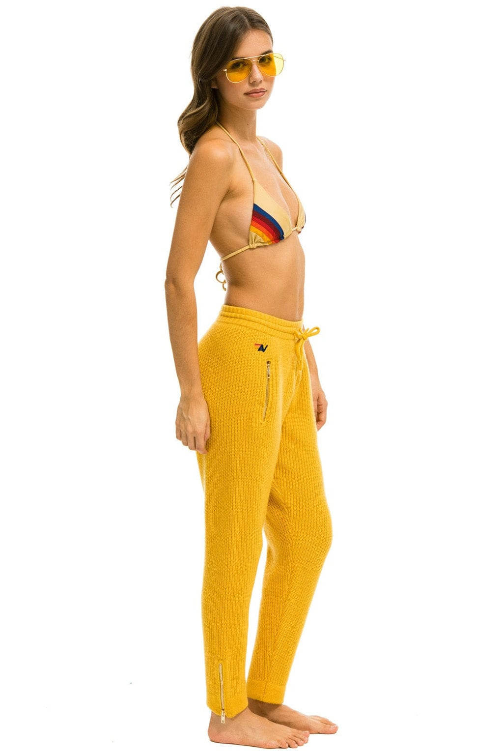 VINTAGE CABIN CASHMERE SWEATER PANT - GOLD