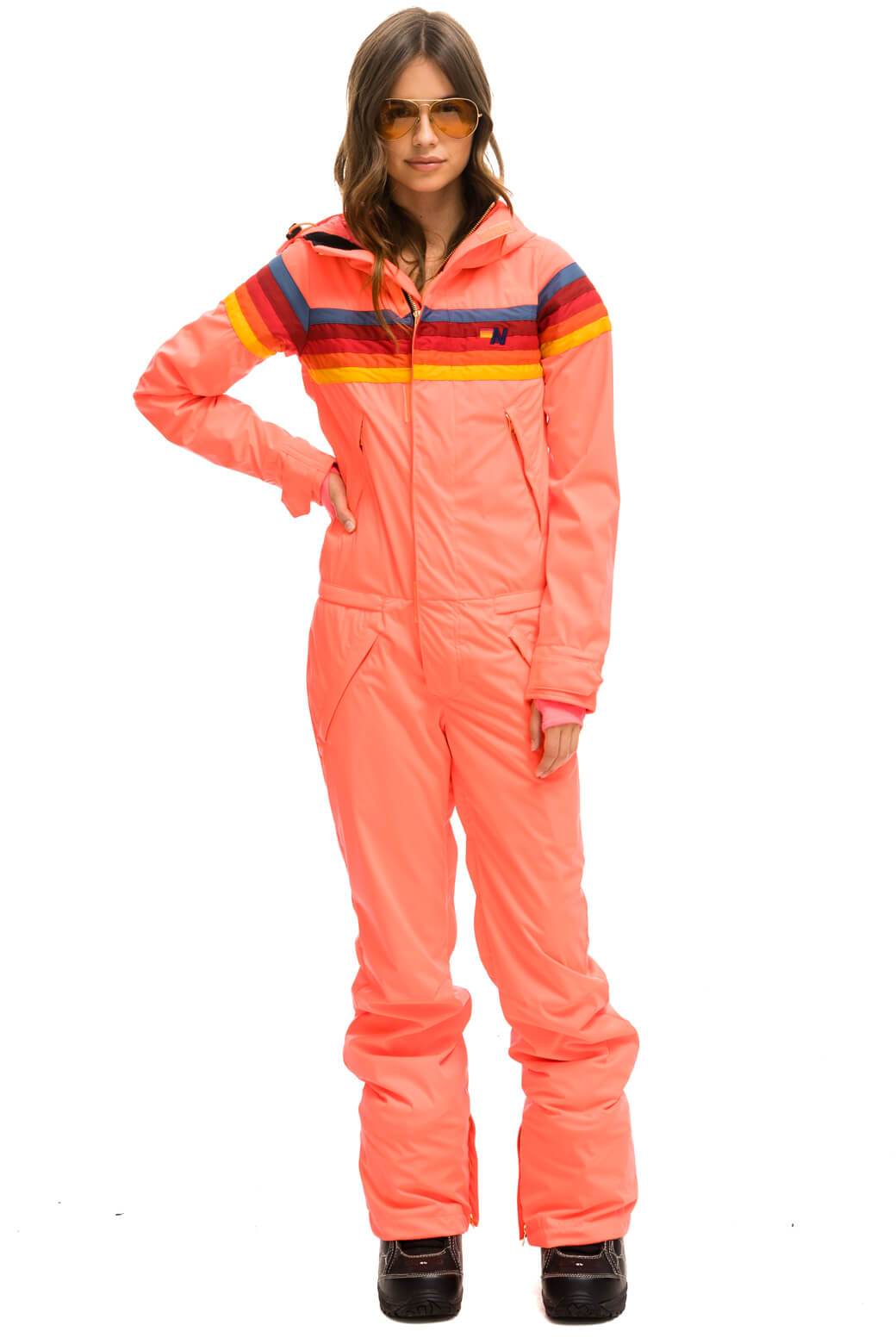 WOMENS 3 LAYER POWDER SUIT - NEON FLAMINGO