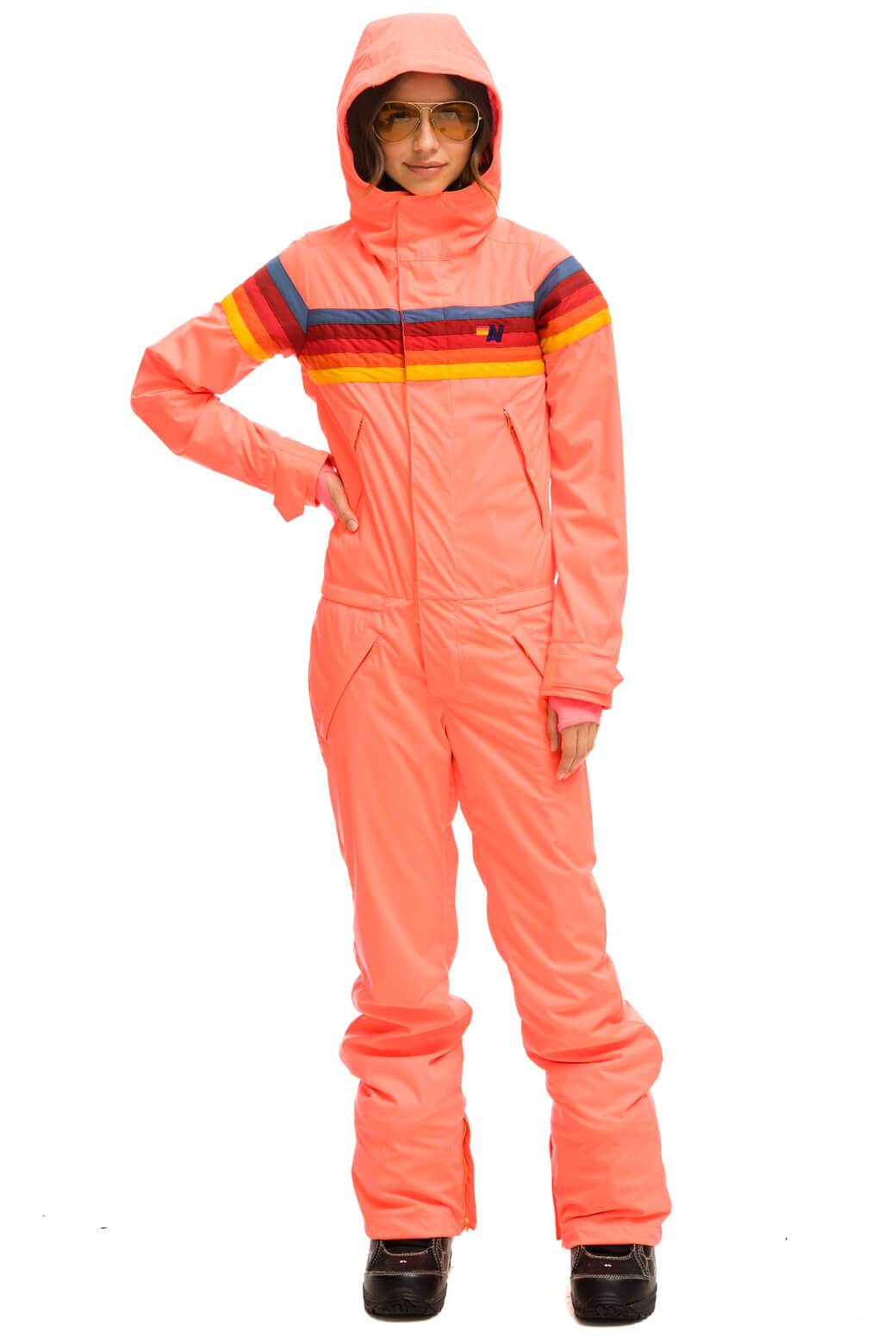 WOMENS 3 LAYER POWDER SUIT - NEON FLAMINGO
