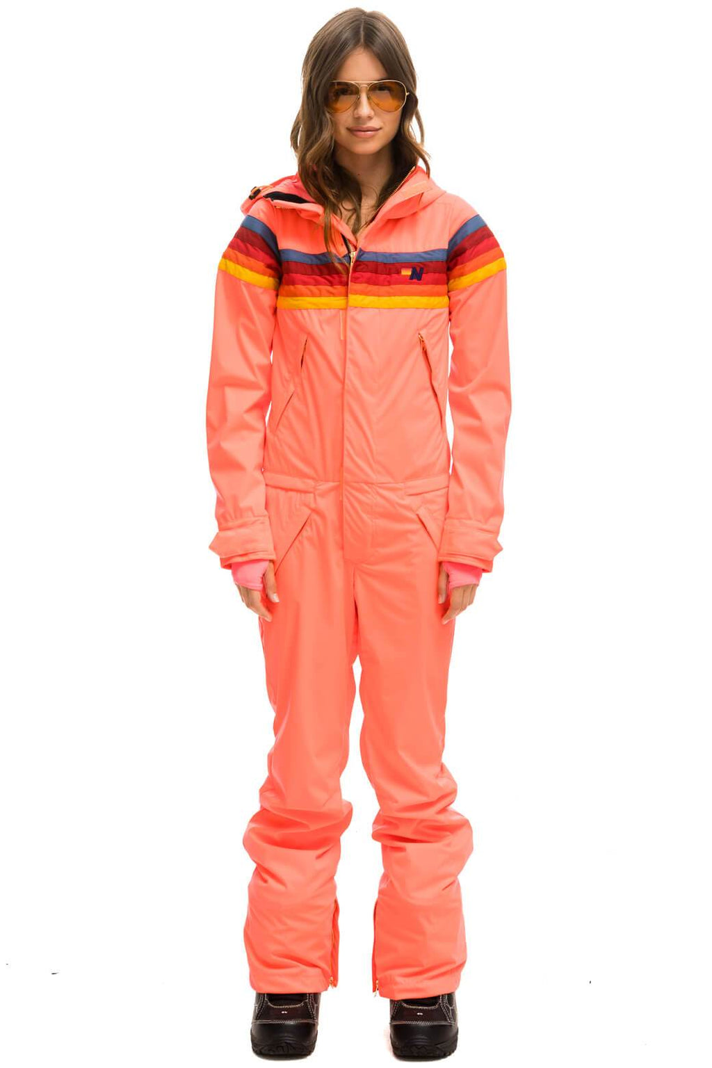 WOMENS 3 LAYER POWDER SUIT - NEON FLAMINGO