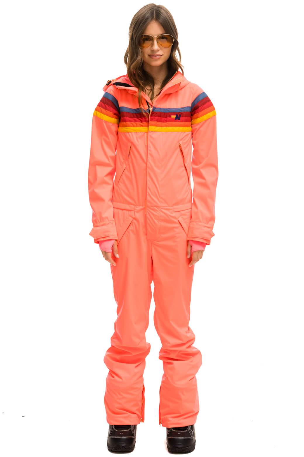 WOMENS 3 LAYER POWDER SUIT - NEON FLAMINGO