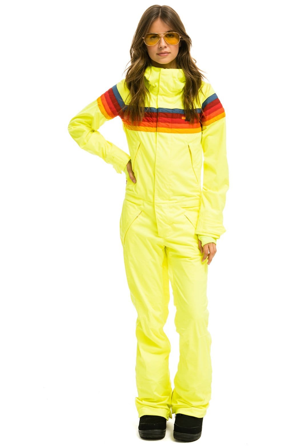 WOMENS 3 LAYER POWDER SUIT - NEON YELLOW