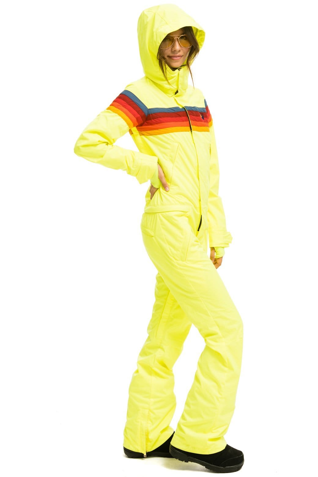 WOMENS 3 LAYER POWDER SUIT - NEON YELLOW