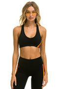 WOMENS 5 STRIPE SPORTS BRA - BLACK