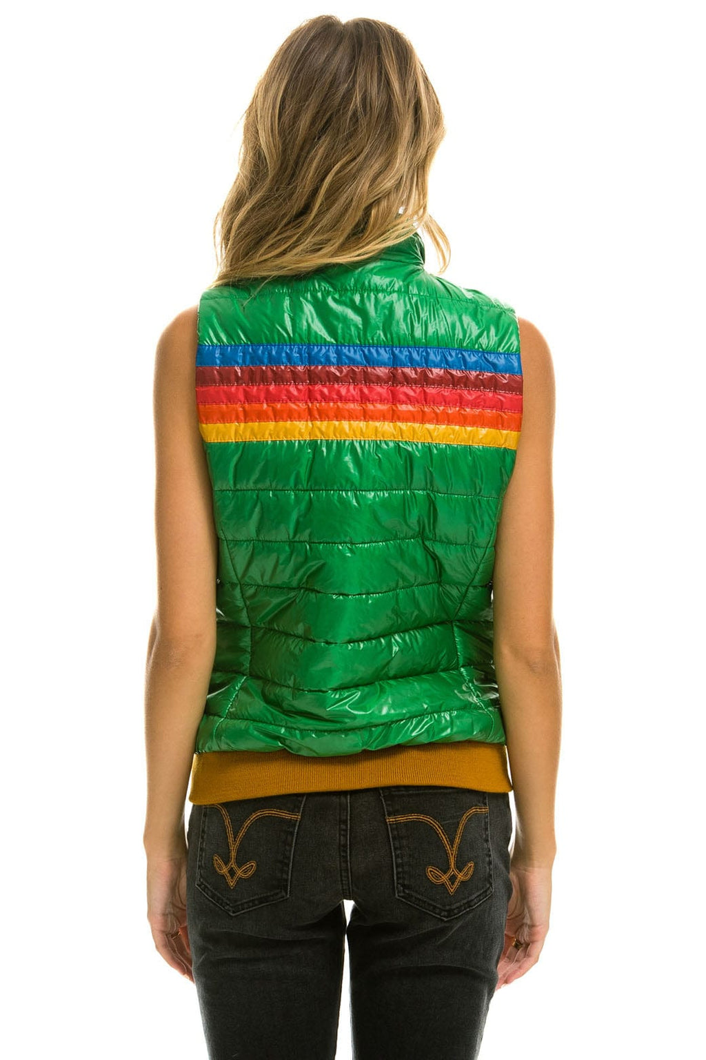 WOMENS 5 STRIPE VEST - GLOSSY AMAZON