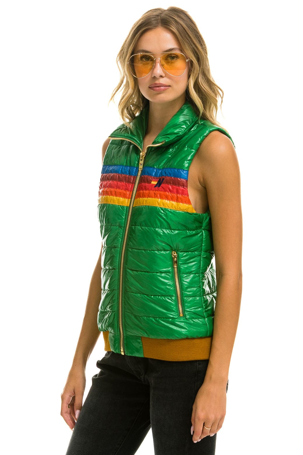 WOMENS 5 STRIPE VEST - GLOSSY AMAZON