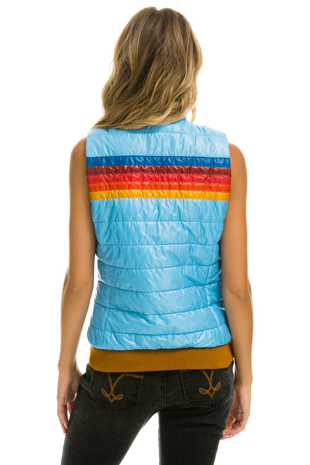 WOMENS 5 STRIPE VEST - GLOSSY SKY