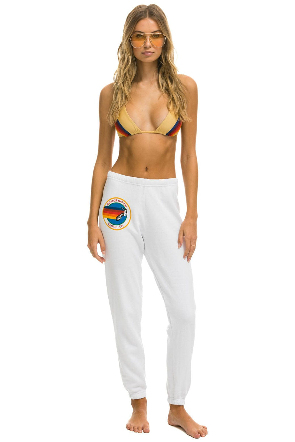 AVIATOR NATION VENICE SWEATPANTS - WHITE