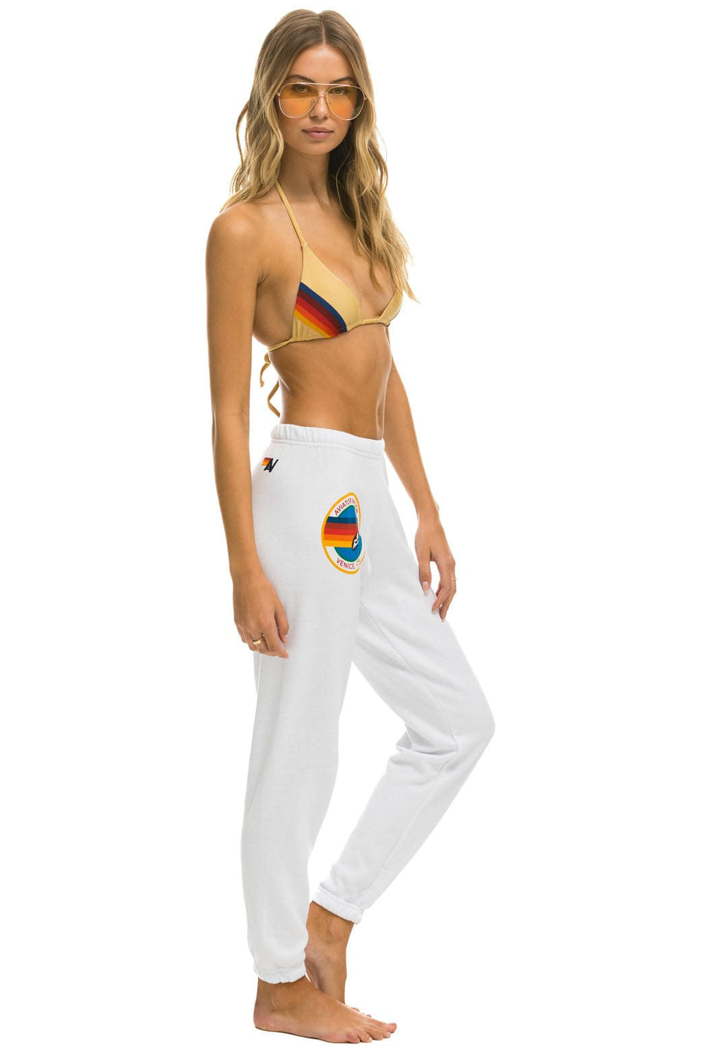 AVIATOR NATION VENICE SWEATPANTS - WHITE