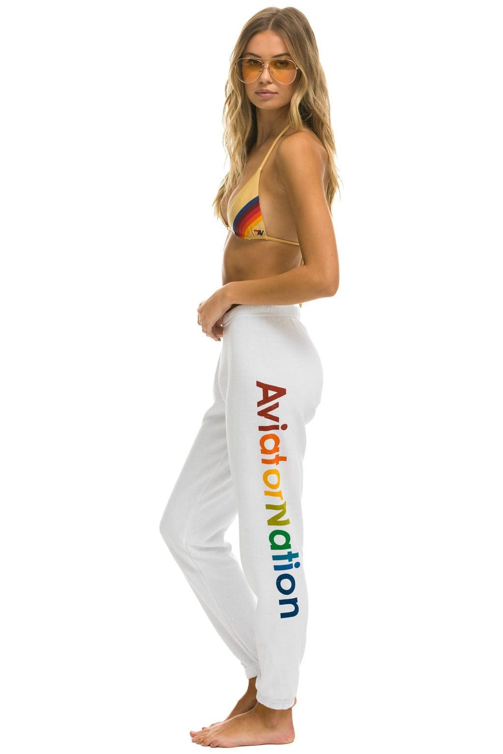 AVIATOR NATION VENICE SWEATPANTS - WHITE