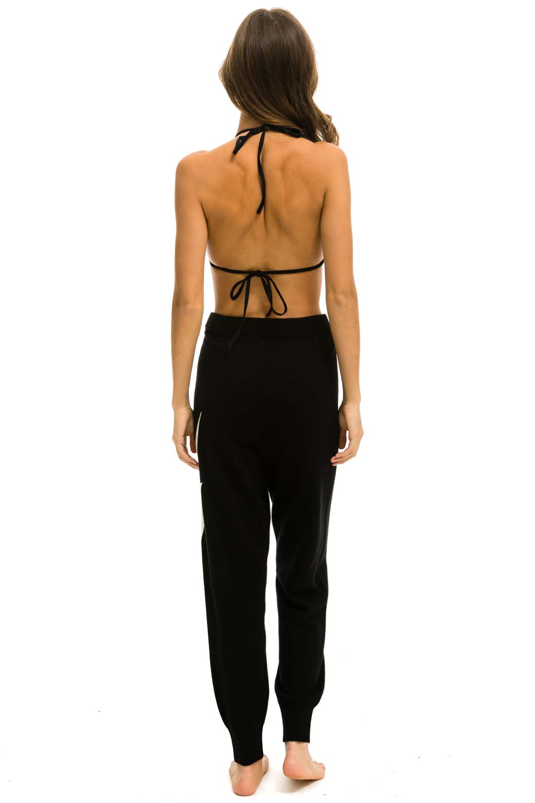BOLT CASHMERE LIGHT SWEATER PANT - BLACK WHITE BOLT