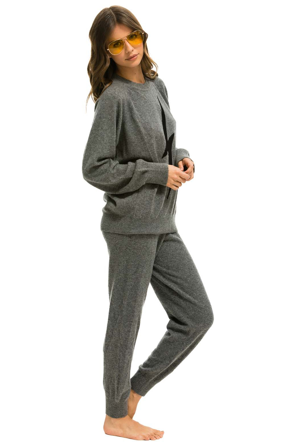 BOLT CASHMERE LIGHT SWEATER PANT - DEEP HEATHER BLACK BOLT