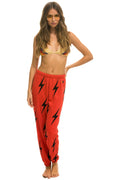 BOLT STITCH REPEAT SWEATPANTS - RED BLACK