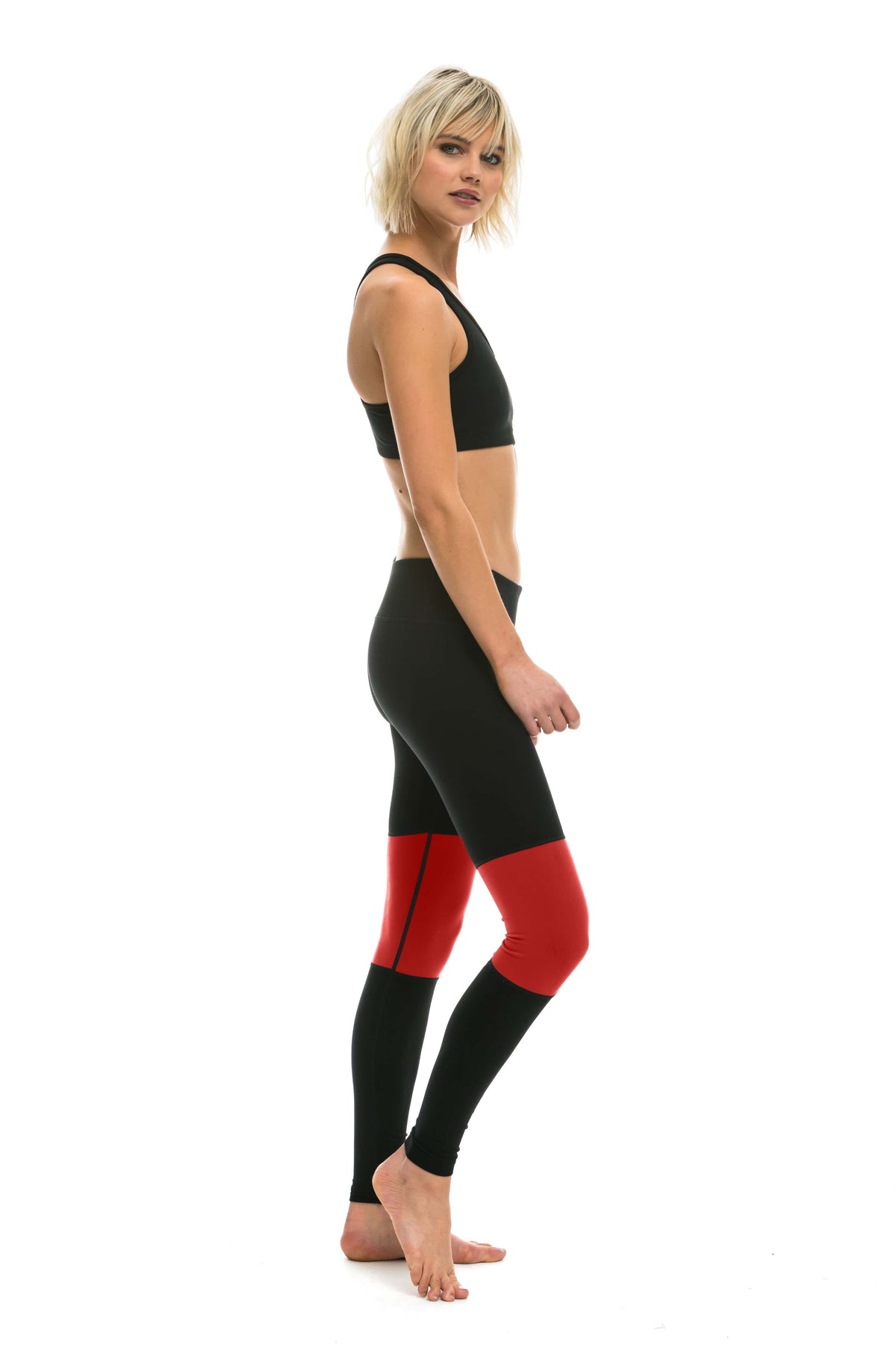 SPRINTER FULL LENGTH LEGGINGS - BLACK RED