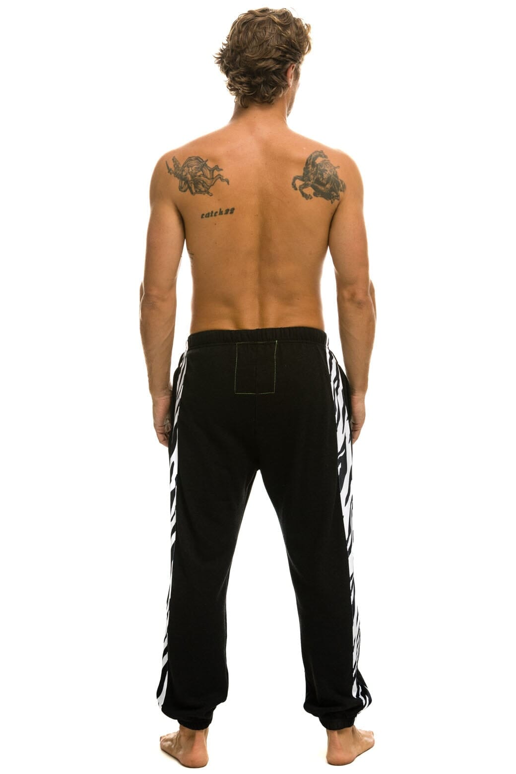 ZEBRA STRIPE SWEATPANTS - BLACK ZEBRA