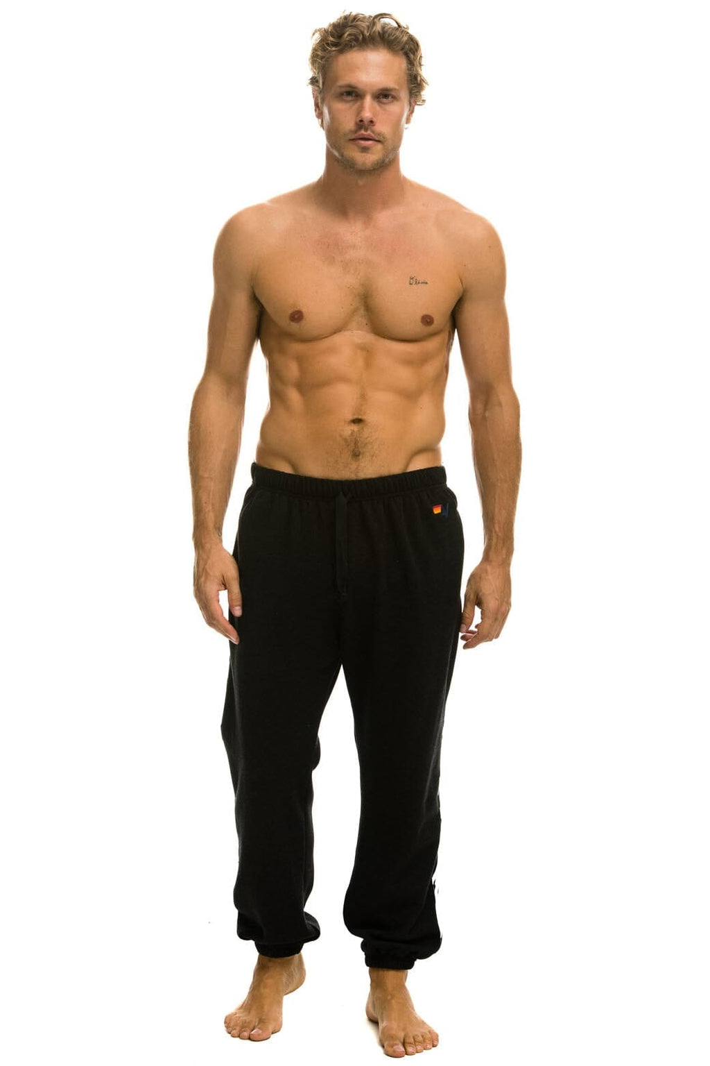 ZEBRA STRIPE SWEATPANTS - BLACK ZEBRA